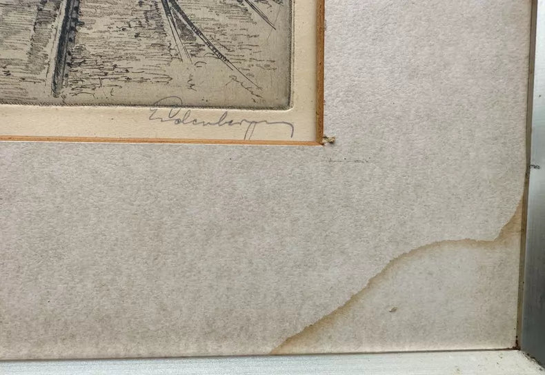 Josef Eidenberger – Köln Deutzer Brücke – Signed Framed Etching