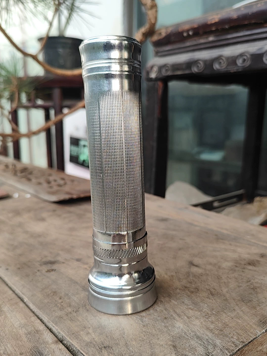 Vintage Metal Flashlight, Approximately 18 cm – photo 3
