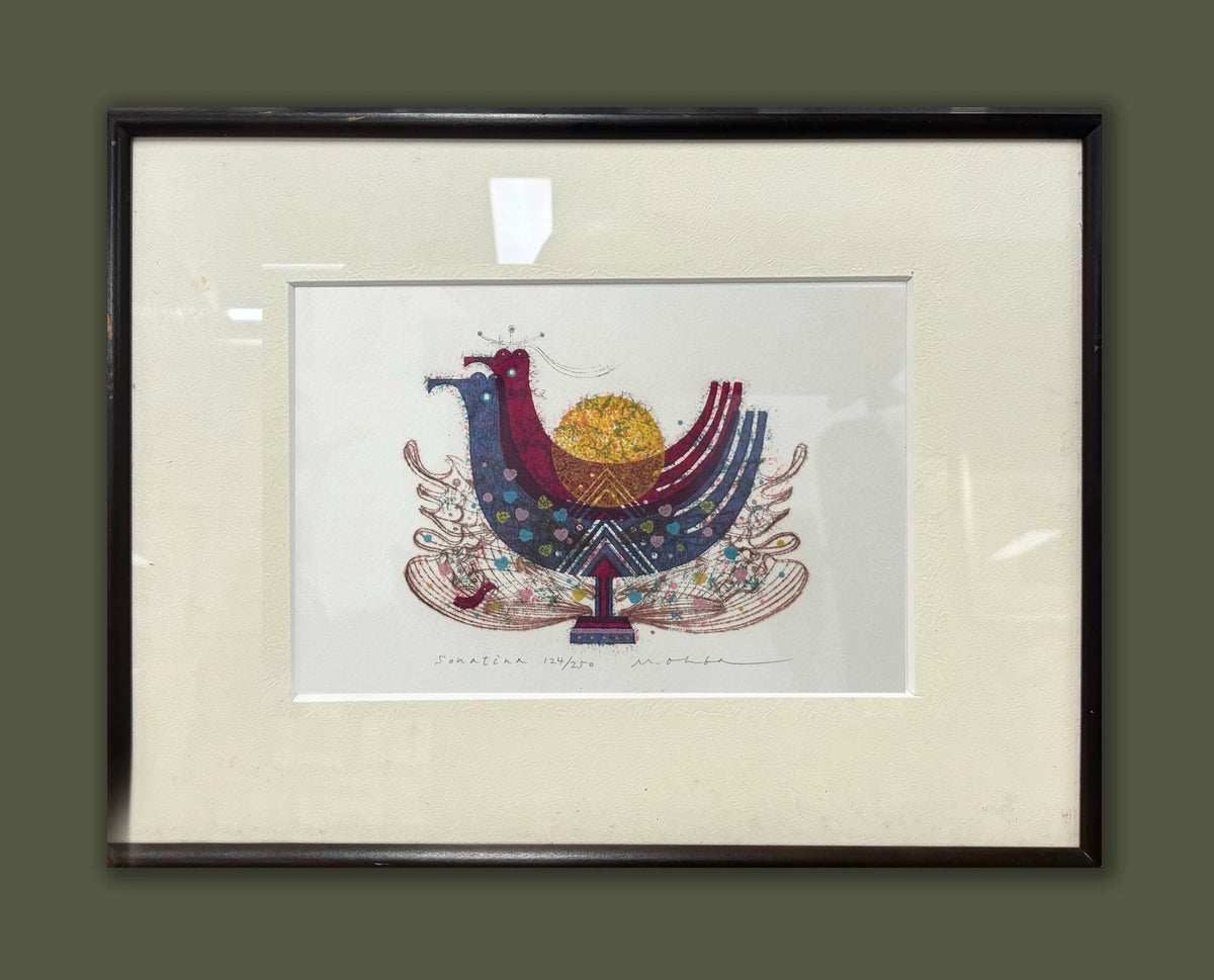 M. Ohba – Sonatina – Signed and Numbered Framed Bird Print – detail 2