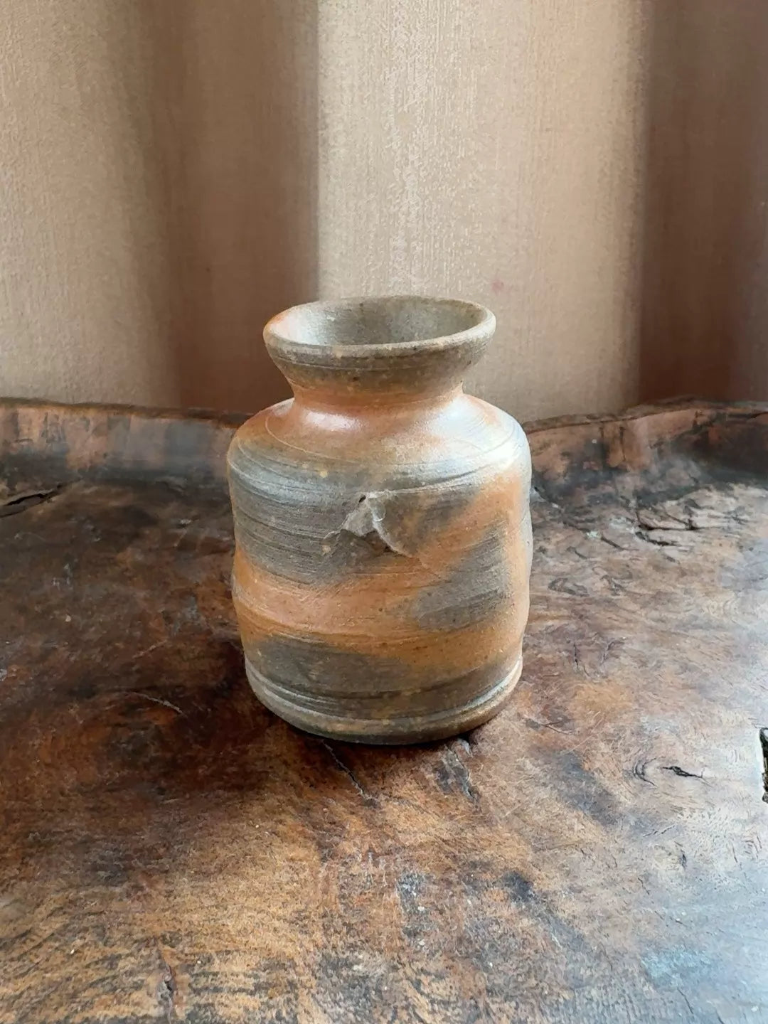 Bizen-Style Twin-Handle Miniature Vase 3