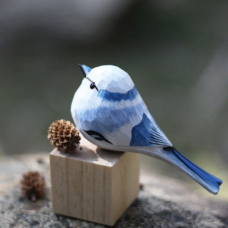 Luyao Shop Blue Wooden Bird with Gift Box 1