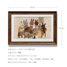 LINLI COFFEE TIME — Framed Giclée, 67 × 47cm