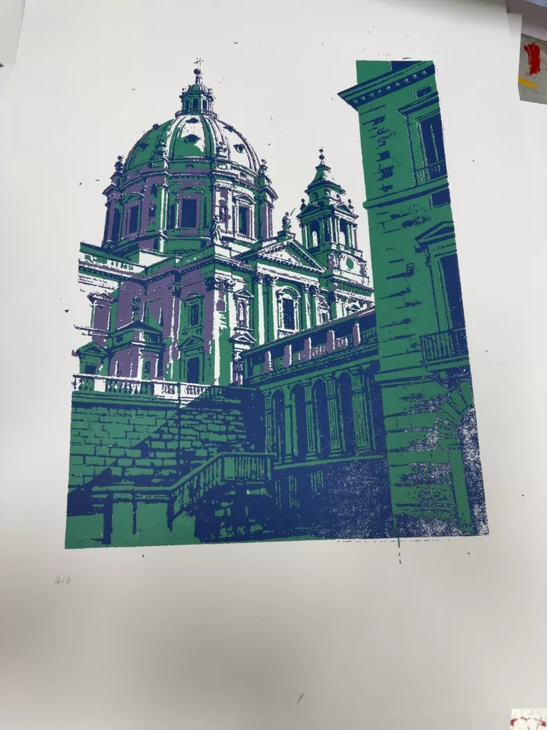 穹顶与侧影 / Dome and Silhouette — Original Screenprint
