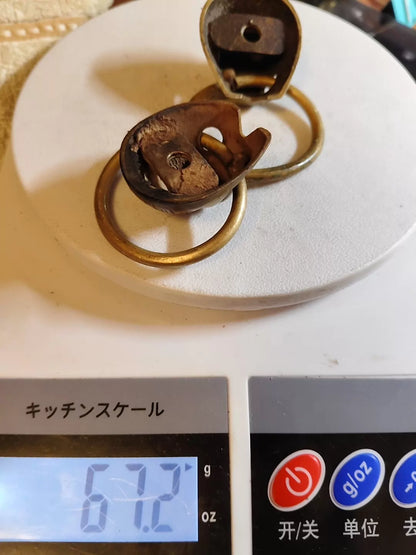 Pair of Brass Lion-Head Ring Pulls, 7 cm – source photo 8