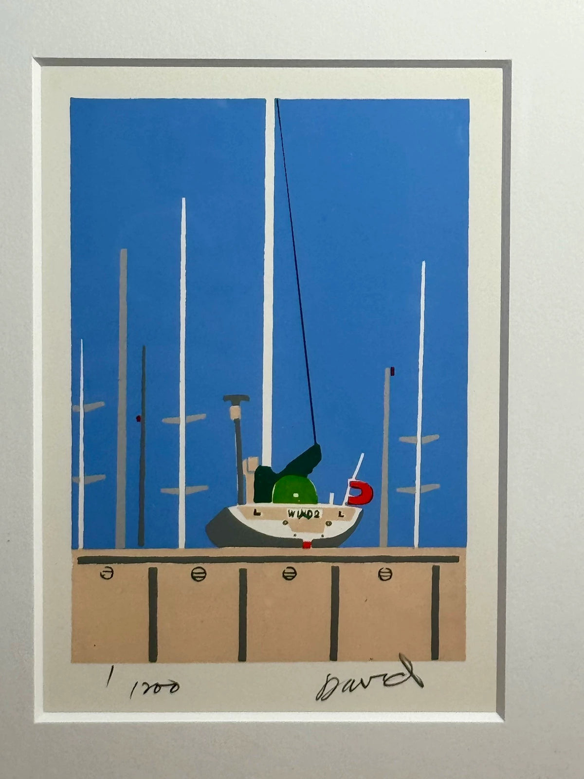 David Costa – Harbor Sailboats – Framed Print 1/200 – detail 2