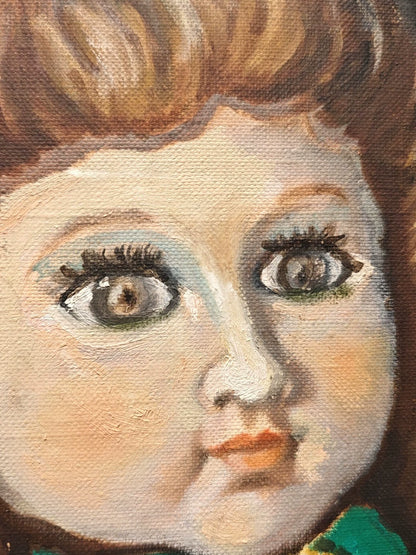 Issey – Doll Portrait, Framed Oil Painting, 1991