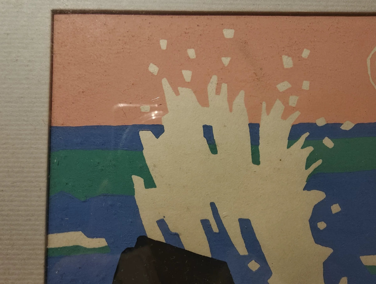 Saburo Miyata – Coastal Sunset – Framed Japanese Print – detail 4