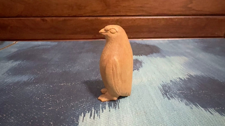 Miniature Wooden Penguin – Carved Decorative Object