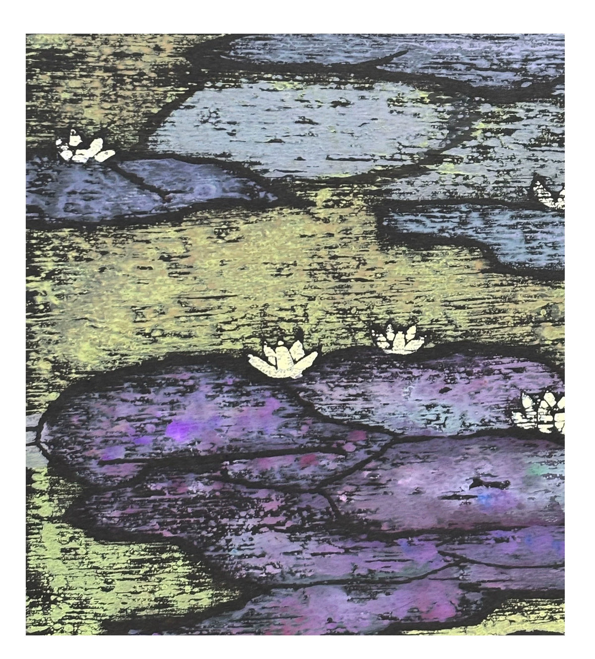 Lotus Pond and Frog – Framed Woodblock Print