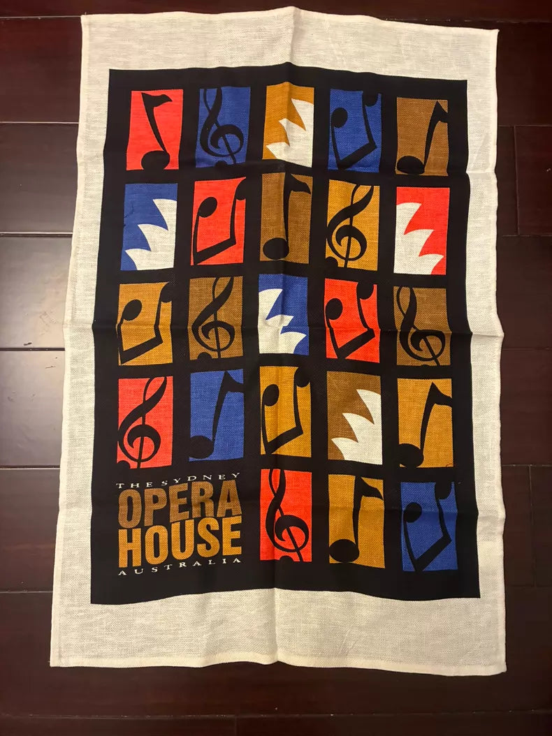 Sydney Opera House Printed Linen Textile — 46 × 70cm