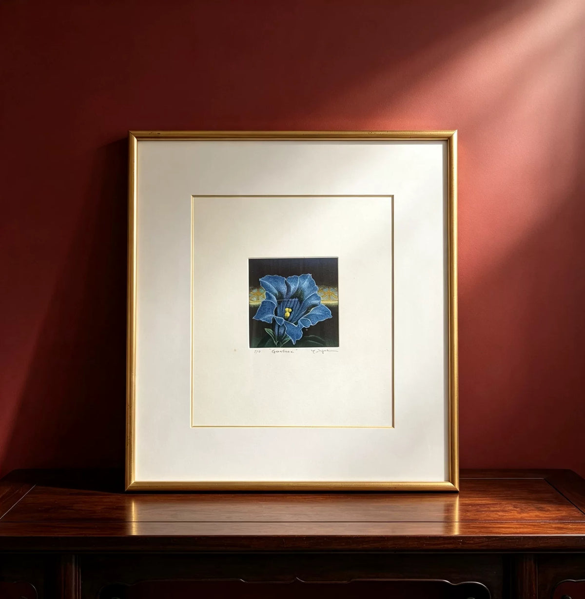 Y. Izuka – Gentian Flower Artist-Proof Mezzotint 5/A — original seller image