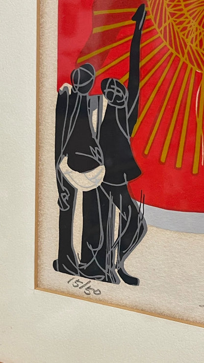 Festival Lantern – Signed Numbered Japanese Print, 1997 – detail 4