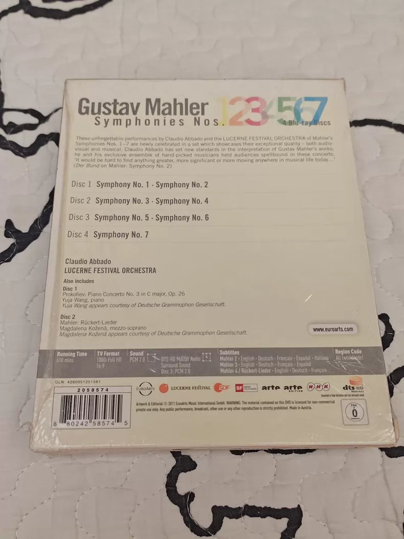 Mahler Symphonies Nos. 1–7 – Claudio Abbado Lucerne Festival Orchestra – 4 Blu-ray Set – front