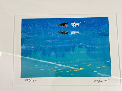 Akio Watanabe – Cats and Reflections – Framed Print 479/800 – detail 6