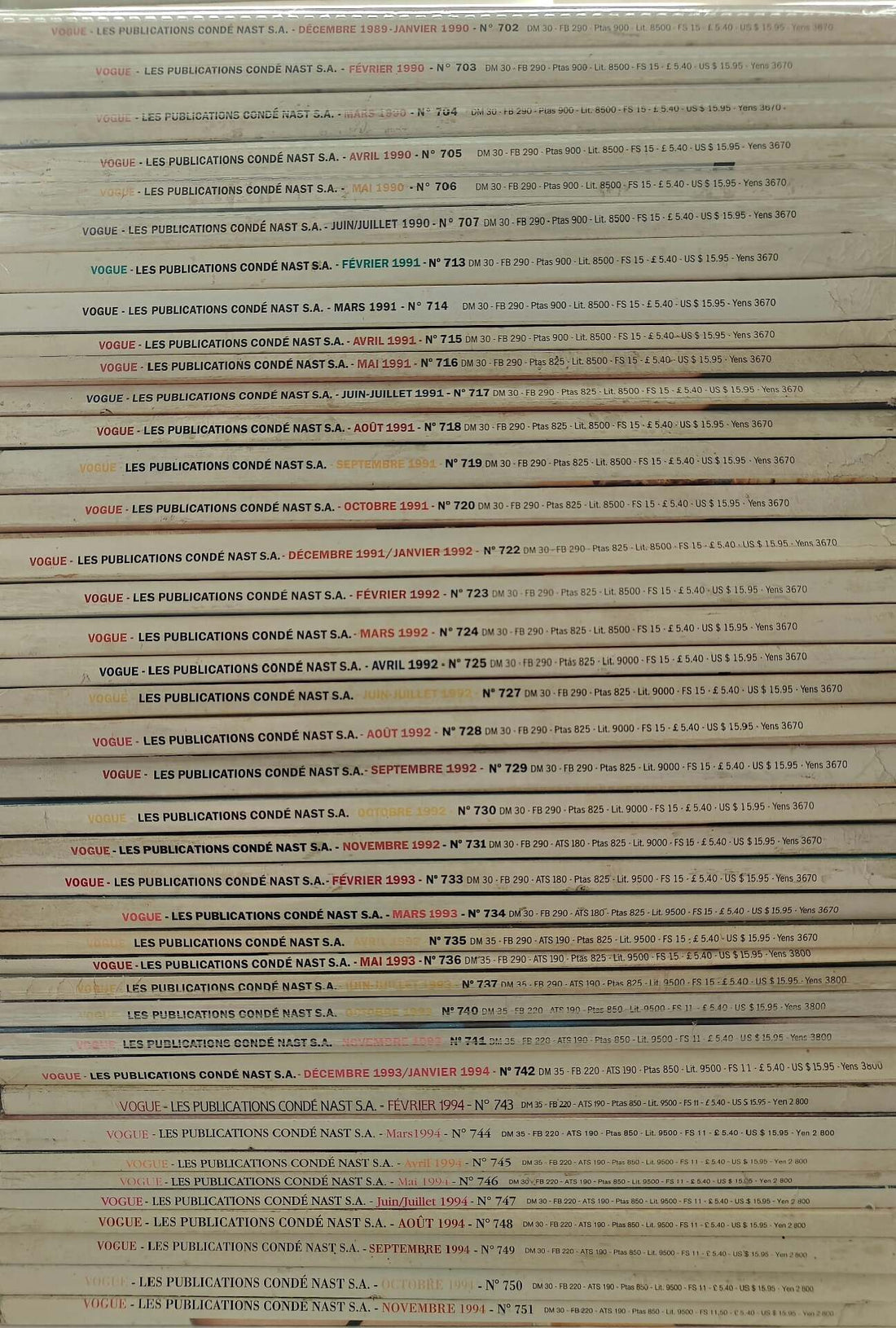 Vogue Paris 1990–1994 – Complete 50-Issue Collection