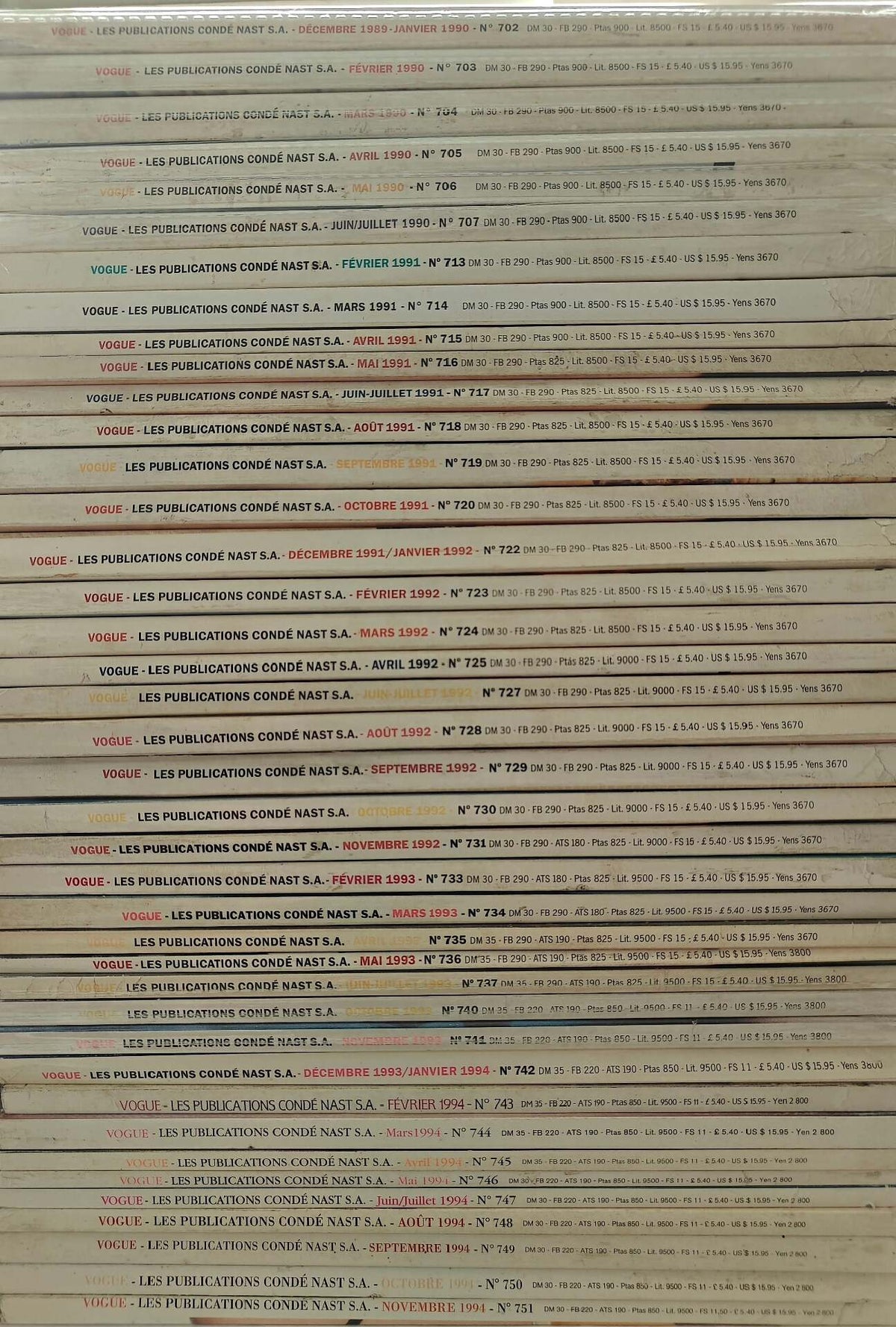 Vogue Paris 1990–1994 – Complete 50-Issue Collection — original seller image