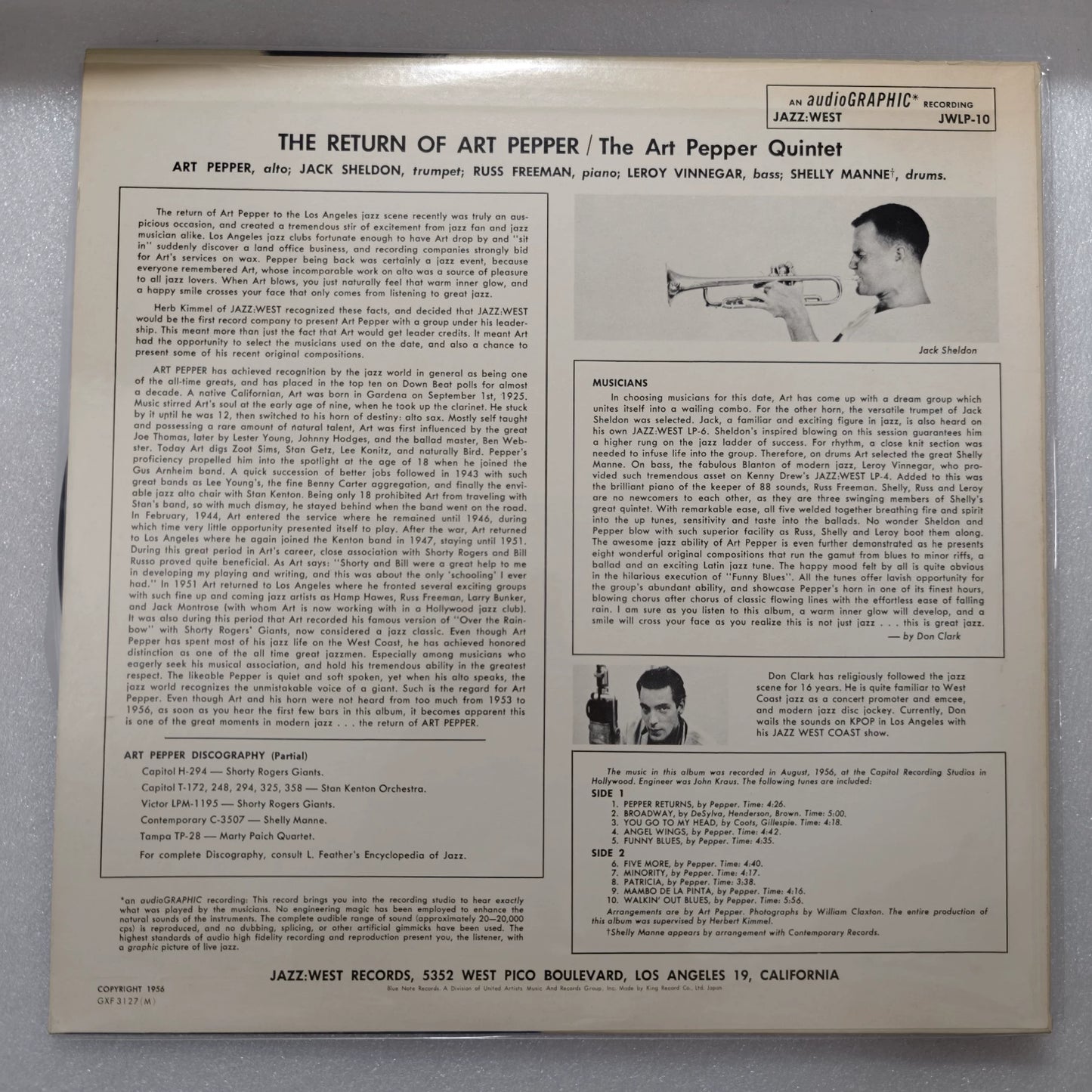 Art Pepper – The Return of Art Pepper – Japanese Vinyl (LP)