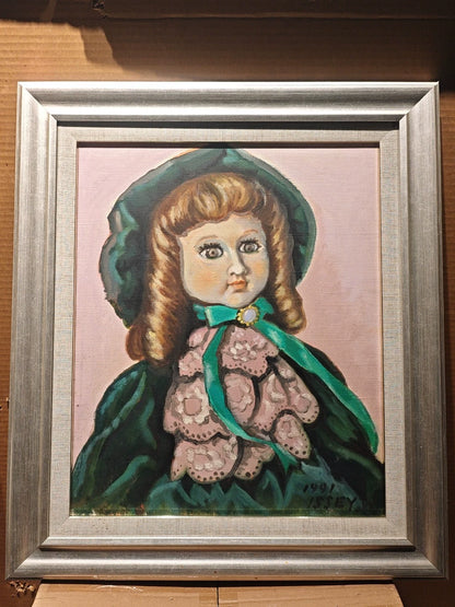 Issey – Doll Portrait, Framed Oil Painting, 1991
