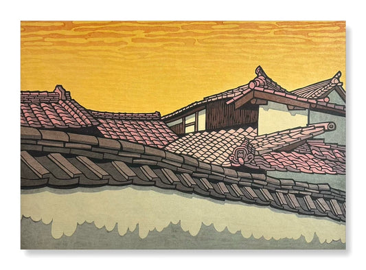 Katsuyuki Nishijima – Japanese Rooftops – Signed Framed Woodcut