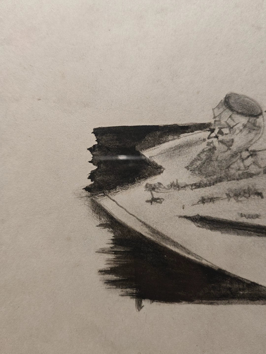 Shoes and Pipe – Framed Monochrome Drawing