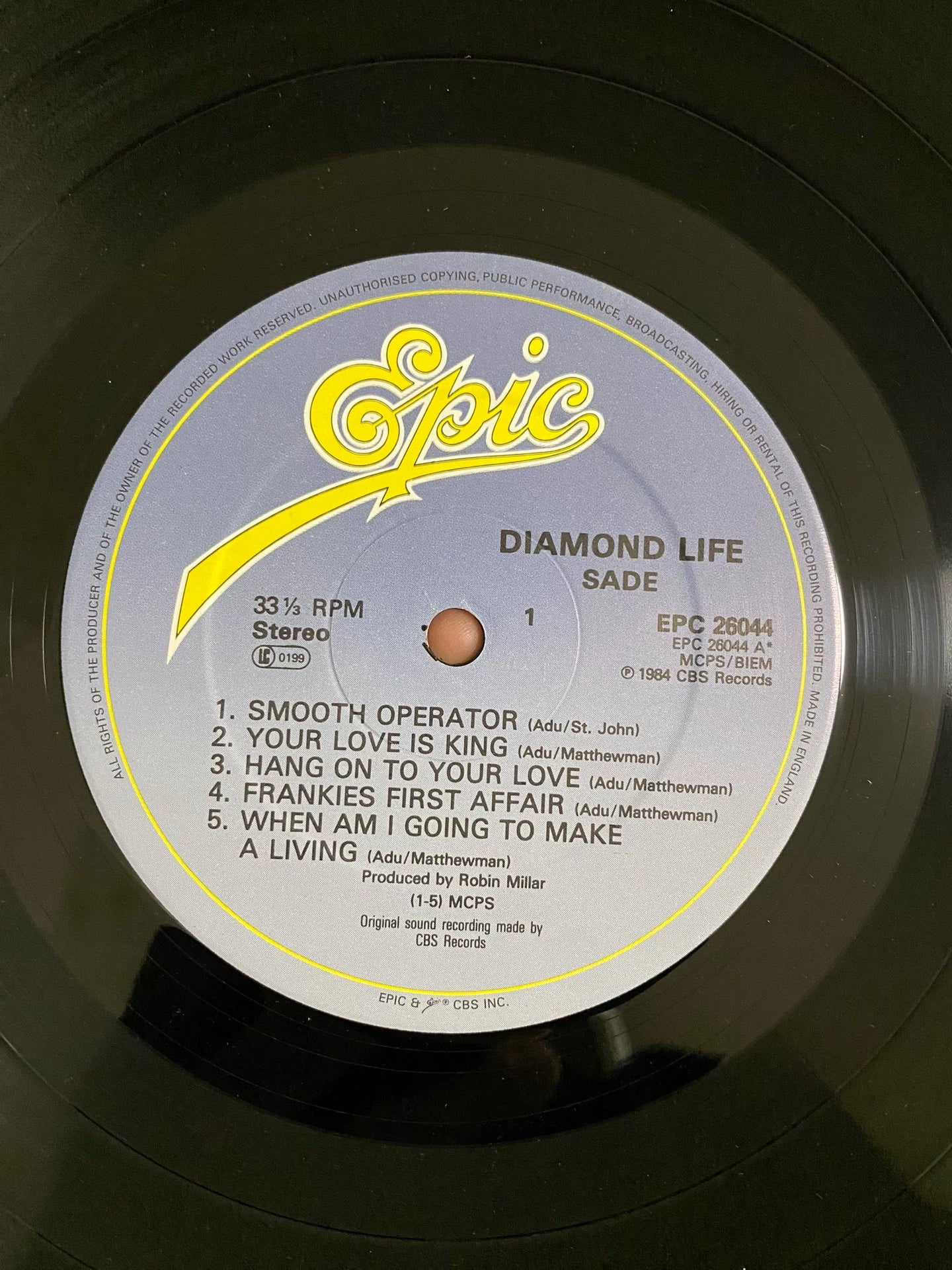 Sade – Diamond Life – 1984 UK First Press Vinyl (LP)