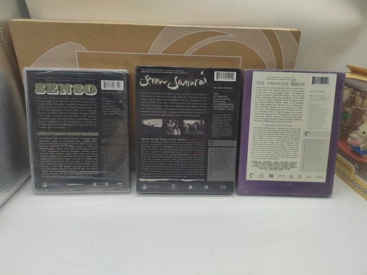 Akira Kurosawa – Seven Samurai, Criterion (2Blu-ray) – Seven Samurai is the middle title; other films not included