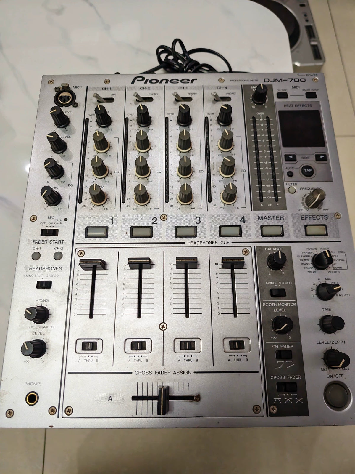 Pioneer DJM-700 – Silver Four-Channel DJ Mixer, Used