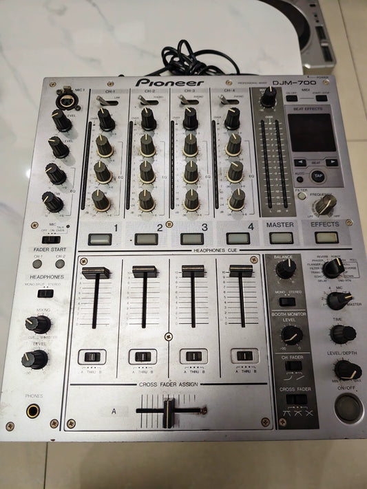 Pioneer DJM-700 – Silver Four-Channel DJ Mixer, Used