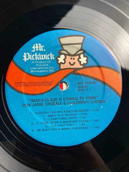 Don Janse Chorale & Children's Chorus – Santa Claus Is Coming to Town (LP) – photo 4