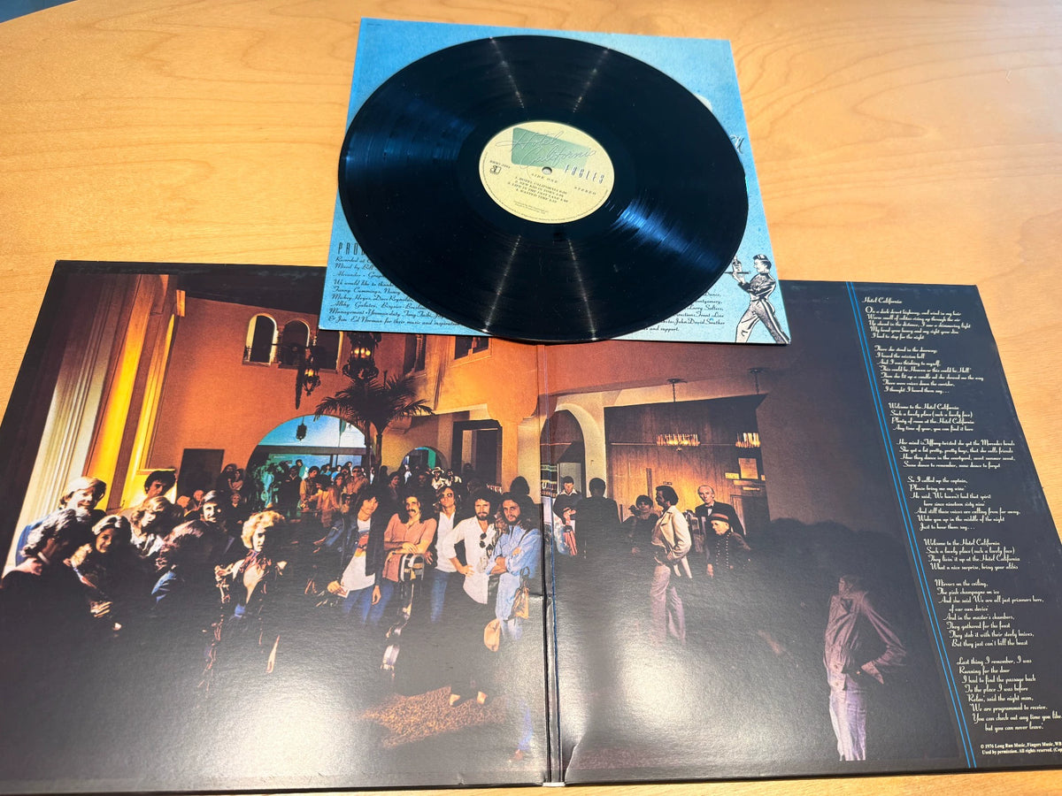 Eagles Hotel California LP with record and sleeve
