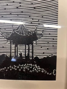 Bowen 笛 / Flute — Framed Original Woodcut