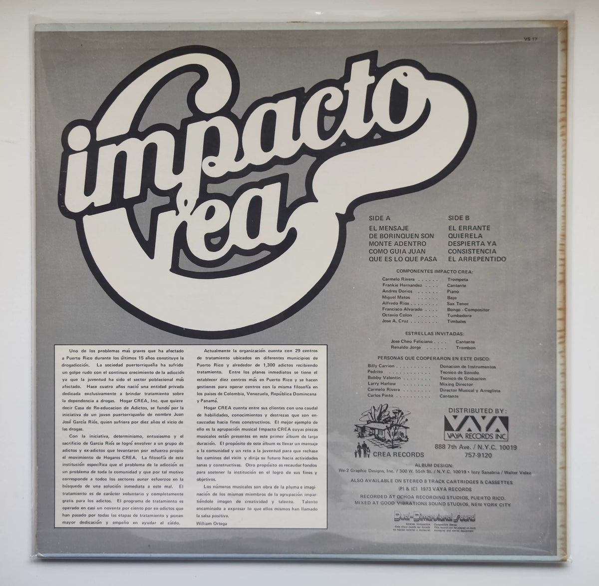 Impacto Crea – Original 1973 Vinyl LP — detail 2