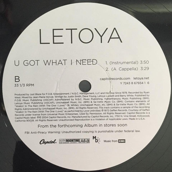 LeToya – U Got What I Need – 1, Vinyl, 12"