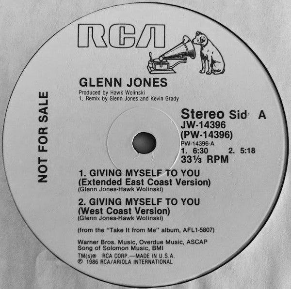 Glenn Jones – Giving Myself To You (Bi-Coastal Mixes) – edition reference image