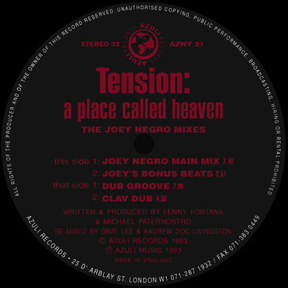 Tension – A Place Called Heaven (Joey Negro Re-Mixes • Farley/Heller Mixes) – edition reference image