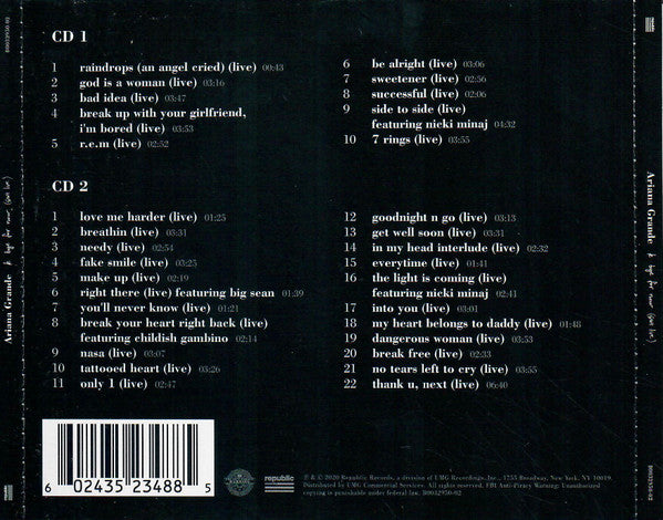 Ariana Grande K Bye For Now RSD 2CD artwork