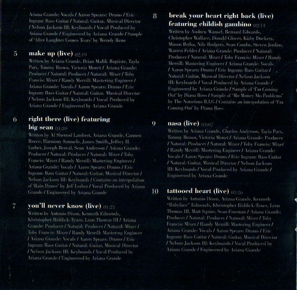 Ariana Grande K Bye For Now RSD disc two