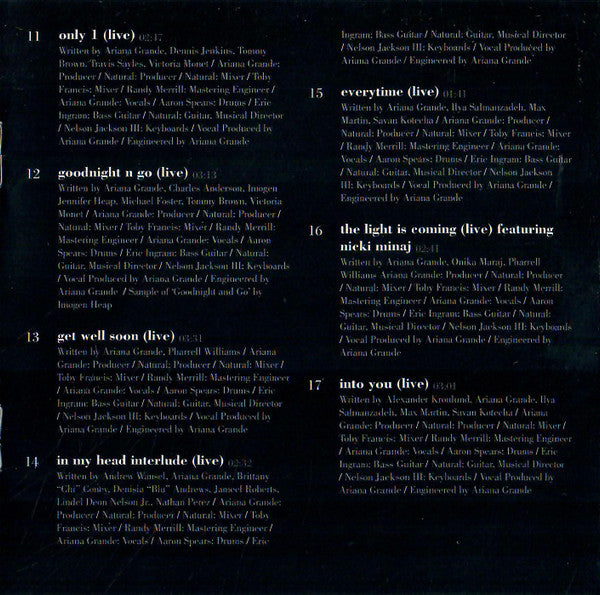 Ariana Grande K Bye For Now RSD 2CD interior detail