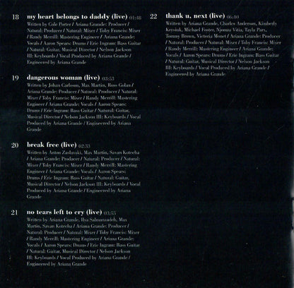 Ariana Grande K Bye For Now RSD 2CD insert
