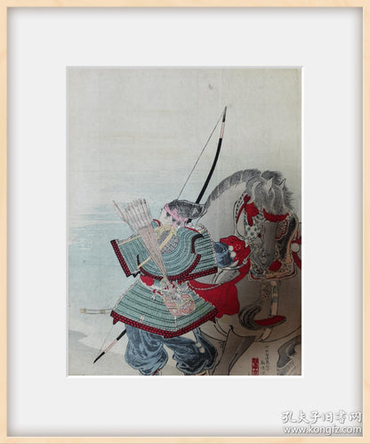 Kobori Tomone — Nasu no Yoichi, Meiji-Era Color Woodblock Kuchi-e