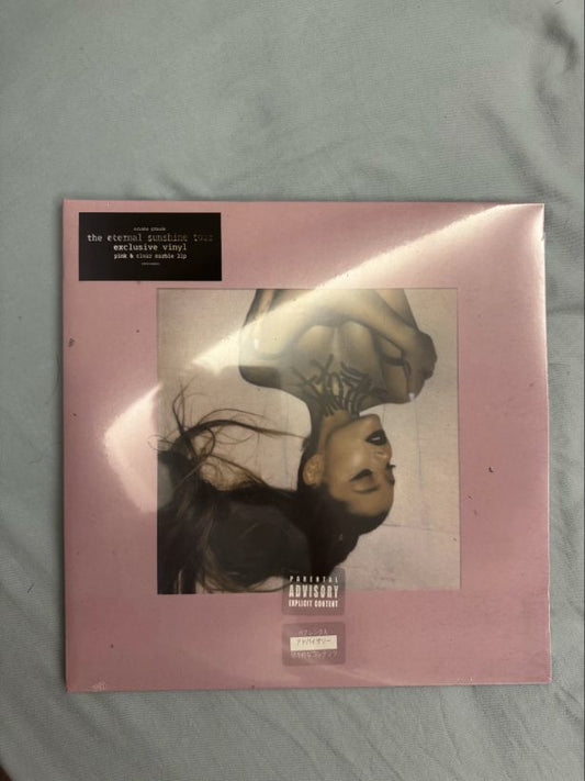 Pink-cover Thank U, Next tour edition, clear still from the original Live Photo