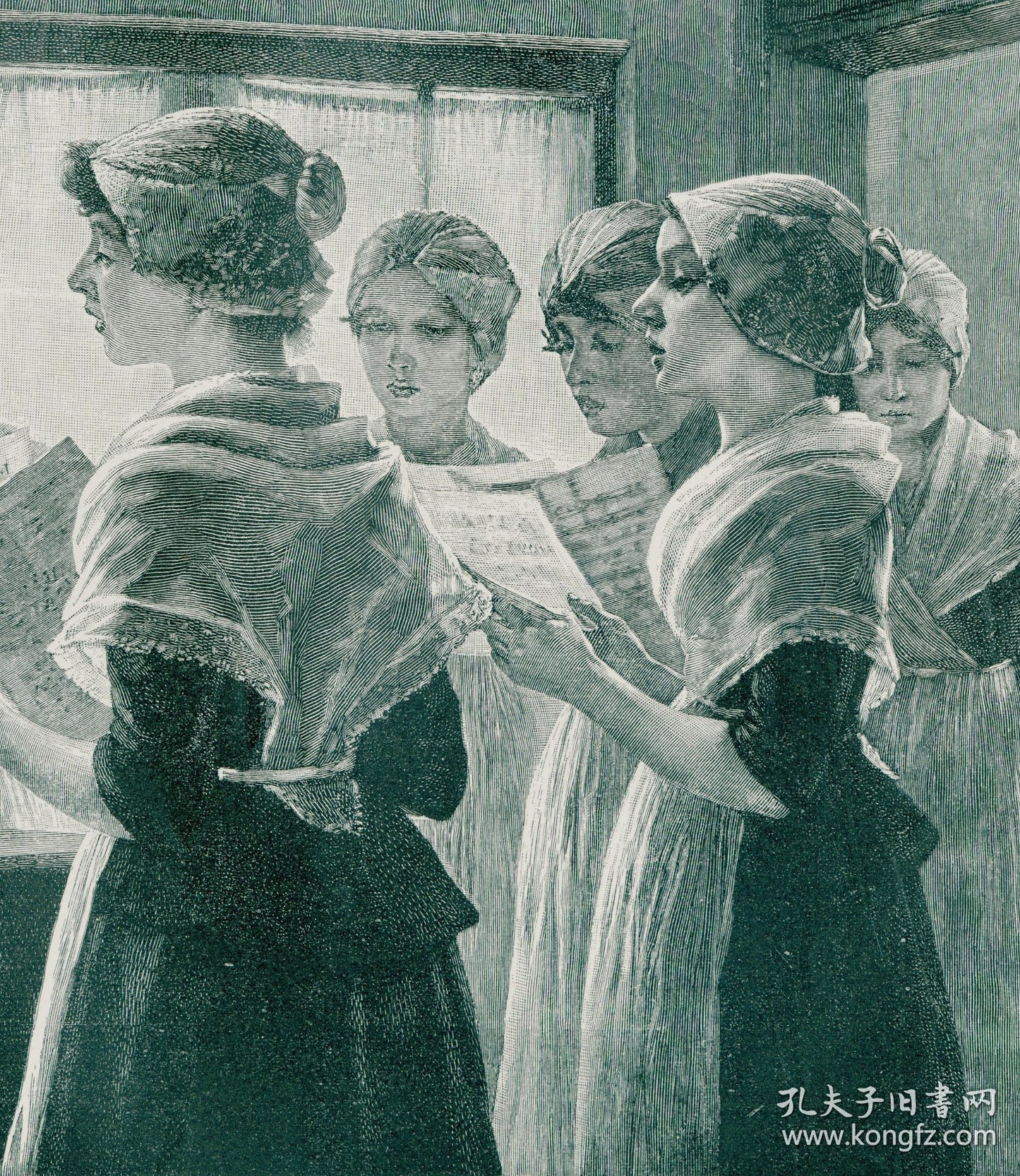 Walter Firle — Vocal Rehearsal, 1899 Wood Engraving