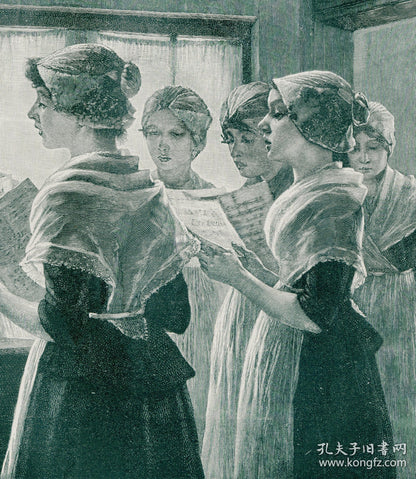 Walter Firle — Vocal Rehearsal, 1899 Wood Engraving