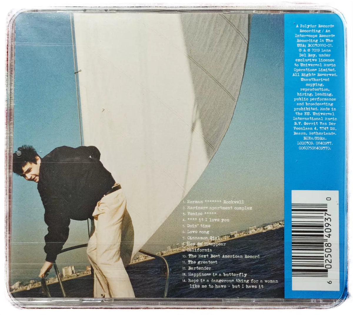 Lana Del Rey NFR European CD, actual back cover