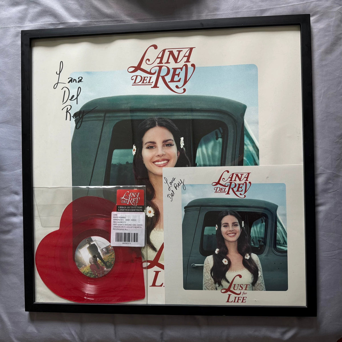 Lana Del Rey – Love / Lust For Life – Heart-Shaped Vinyl and Signed Artwork Display – photograph 1