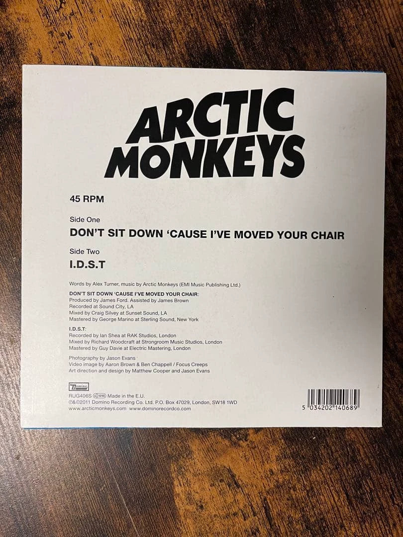 Arctic Monkeys — Don’t Sit Down ’Cause I’ve Moved Your Chair — UK 7-inch Single — photo 2