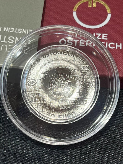 Austrian Mint – Einstein Ring – 20 Euro Silver Collector Coin – photograph 3