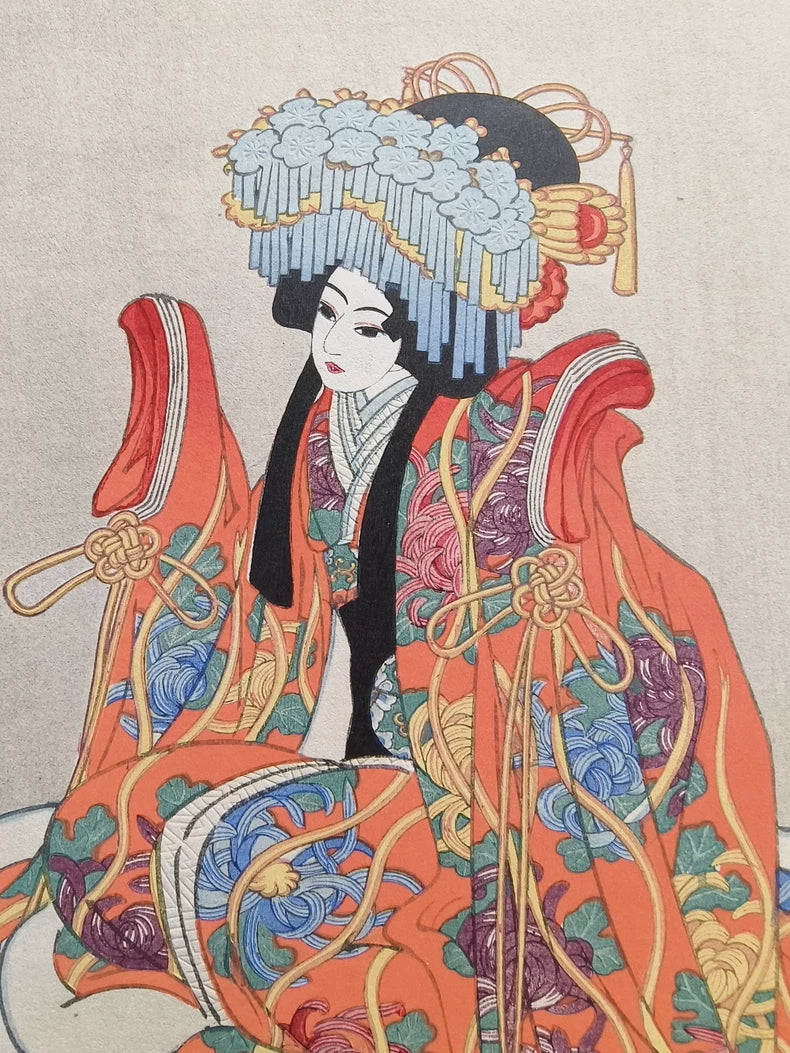 Hasegawa Konobu – Osaka Bunraku Puppet Theatre – Four 1926 Woodblock Prints